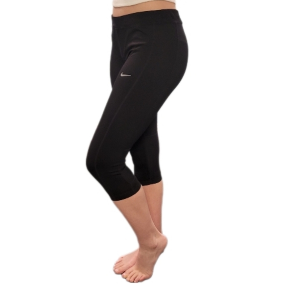Nike Pants - Nike Running black dri-fit cropped legging with drawstring size Large